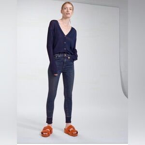 Rag & Bone High Rise Ankle Skinny Jeans Size 31 Vee Wash NWT Premium Denim